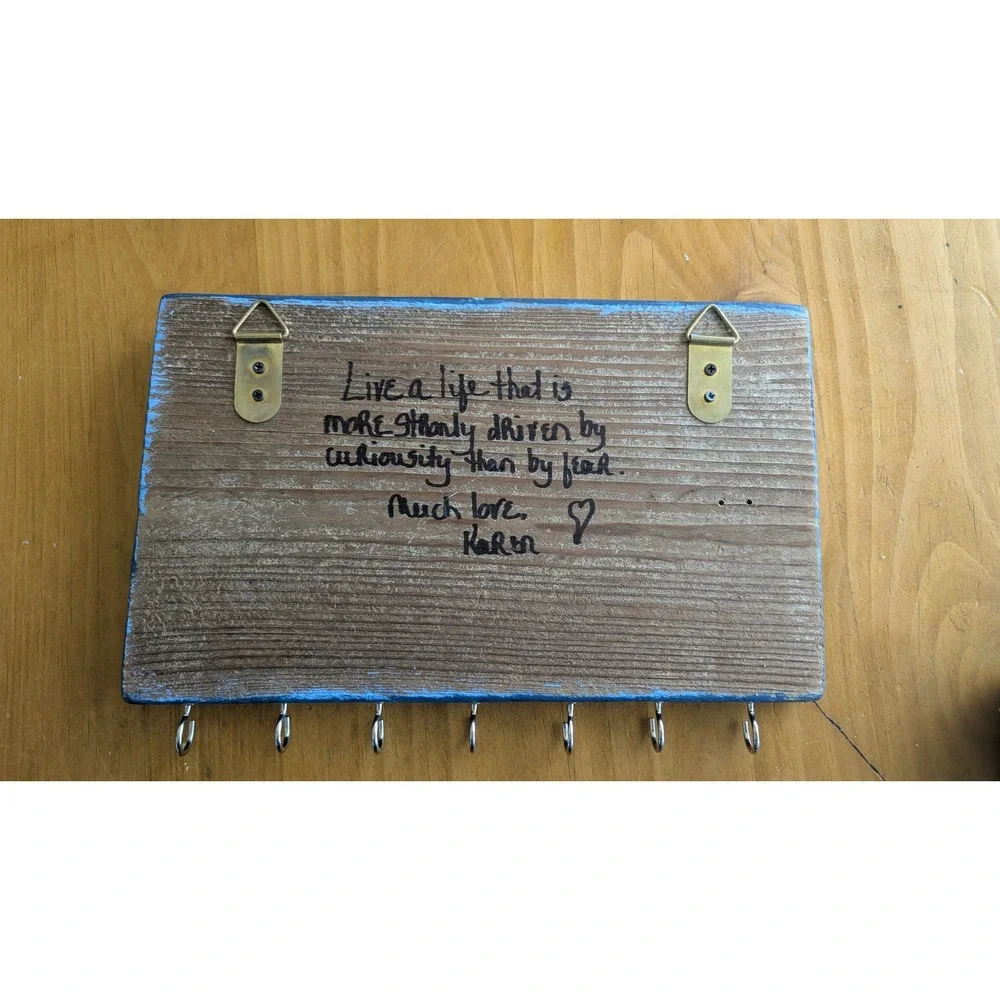 Handmade Celestial Believe in the Magic Wood Wall Key Hook Plaque Moon Stars‎